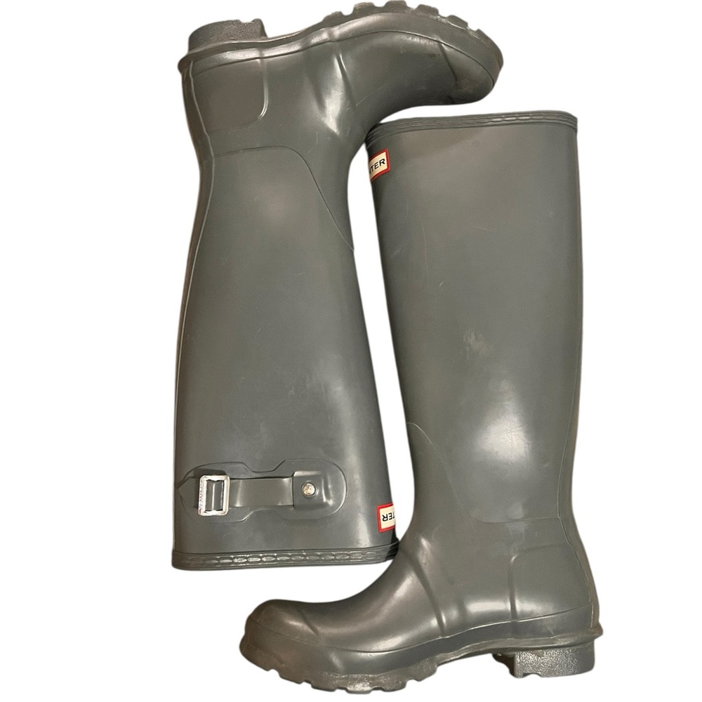 Hunter Grey Women's Original Tall Rain Boots SZ‎ 6